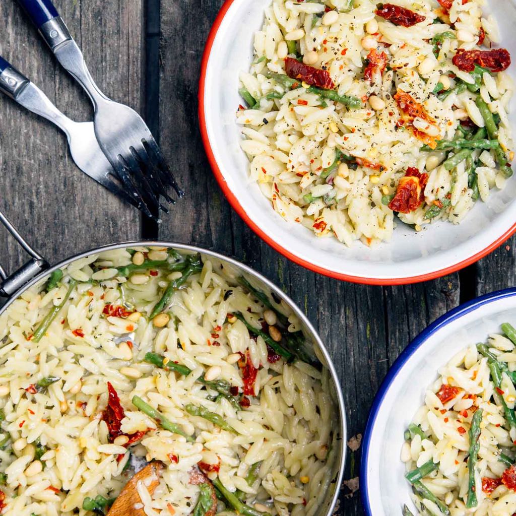 An image of Cheesy Asparagus One Pot Orzo