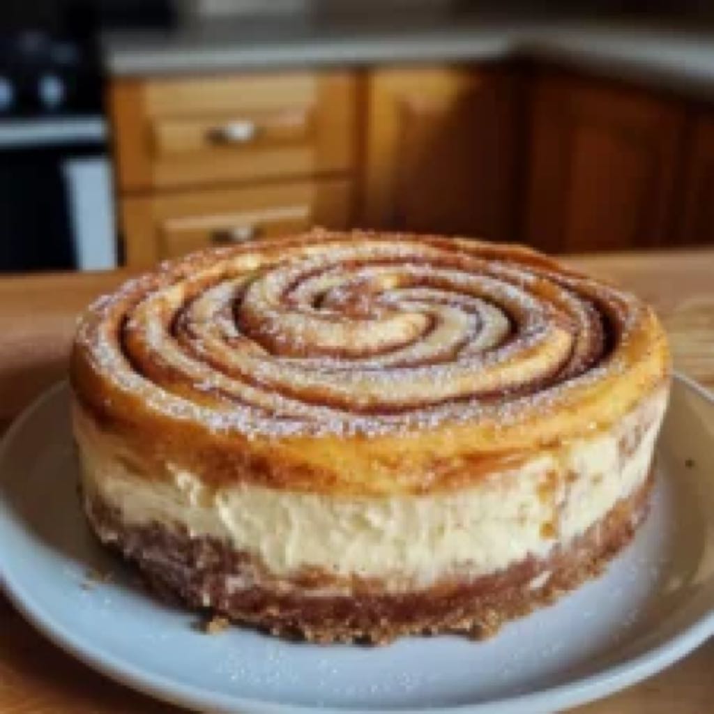 An image of Cinnamon Roll Honeybun Cheesecake