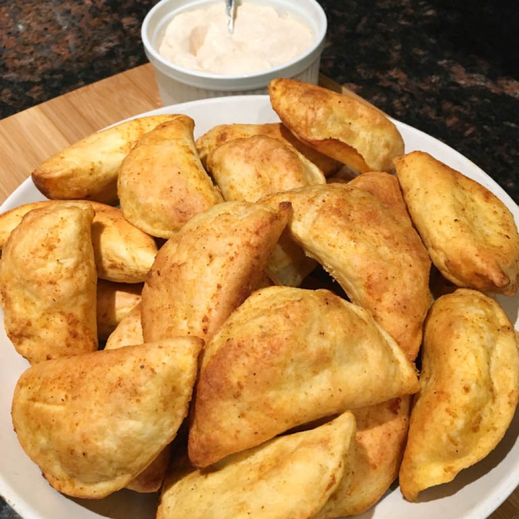 An image of Air Fried Pierogi with Cajun Dip