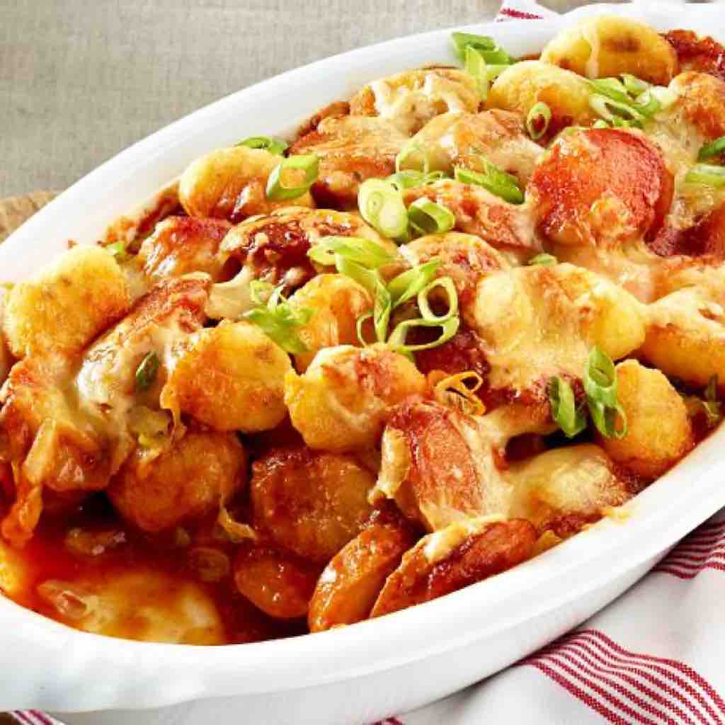 An image of Currywurst-Gnocchi-Auflauf