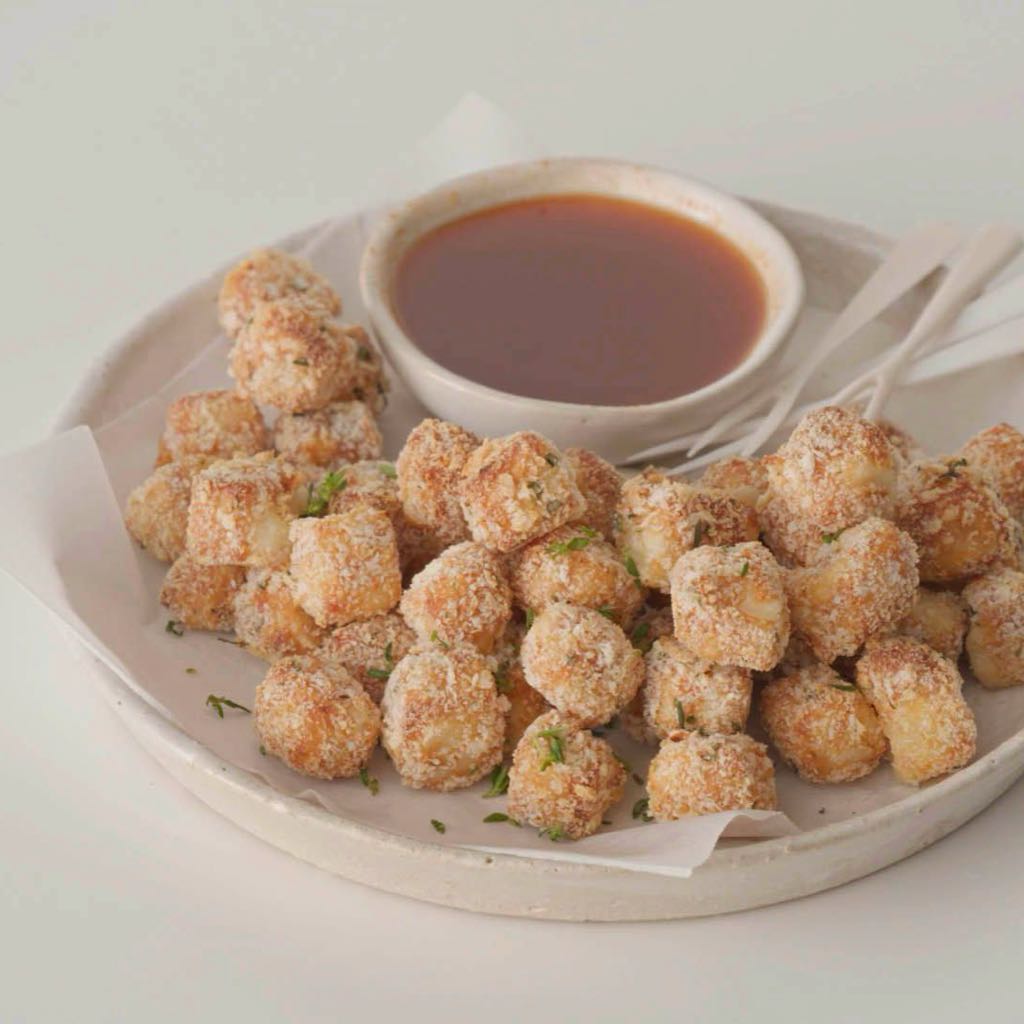 An image of Halloumi Popcorn with Maple Hotsauces