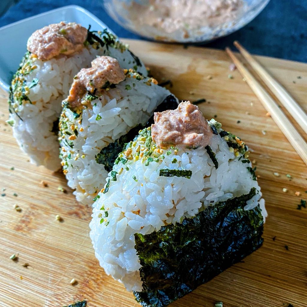 An image of Spicy Tuna Onigiri (Japanese Rice Balls)